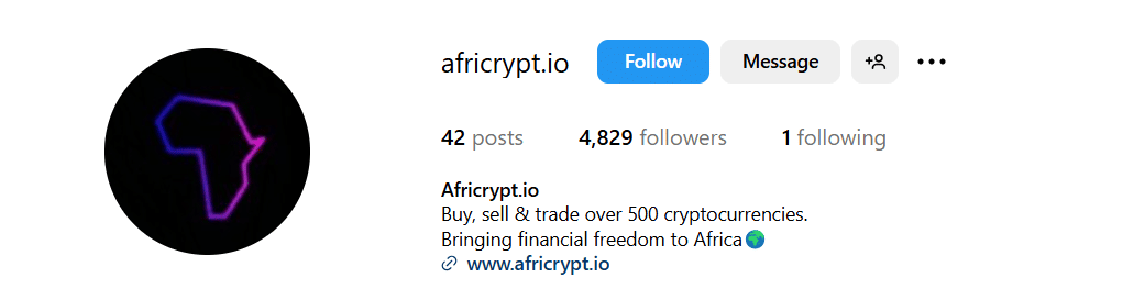 Africrypt Instagram