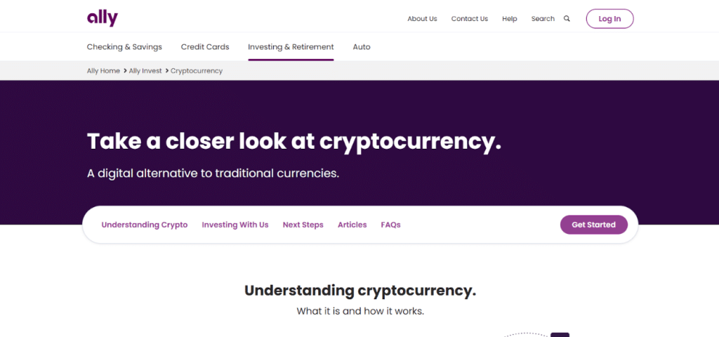 Ally Bank website