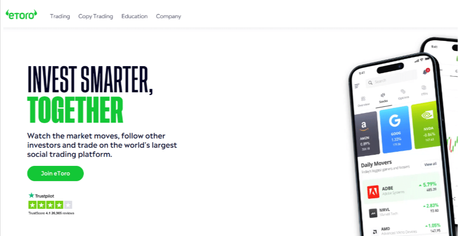 eToro - Best for Social Trading
